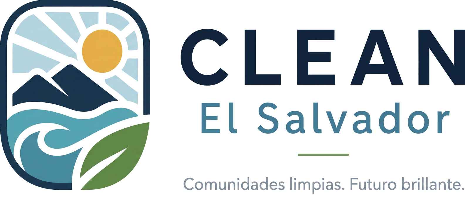 Logo de CLEAN El Salvador — Comunidades limpias. Futuro brillante.