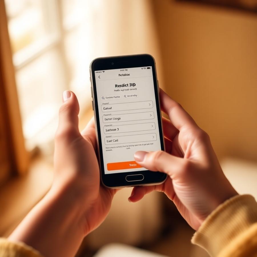 Un inquilino completando una solicitud de alquiler en un teléfono